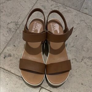 Sorel Women's Brown Leather Slingback Sandals